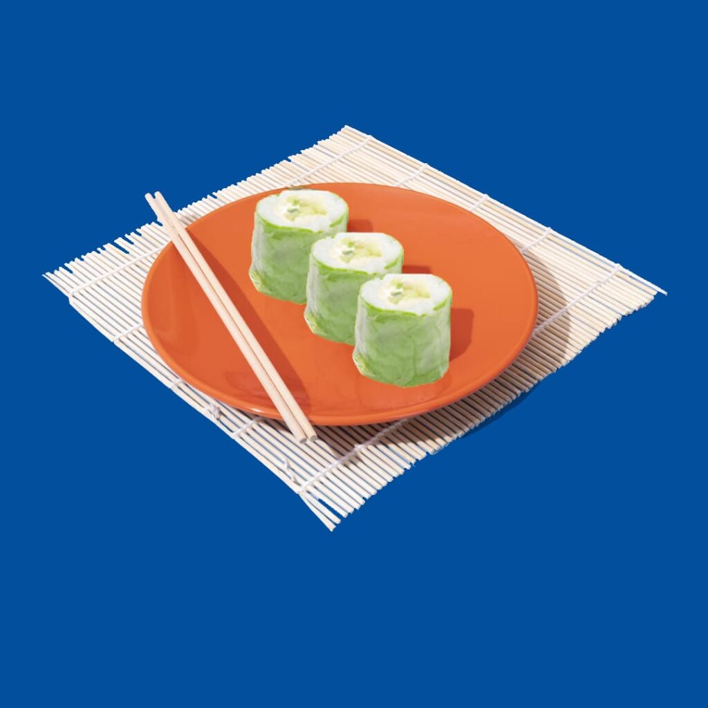 Maki green avec concombre croquant, enrobé de feuille de soja verte - une option légère et végétarienne et halal de Tastyrice - Makis
