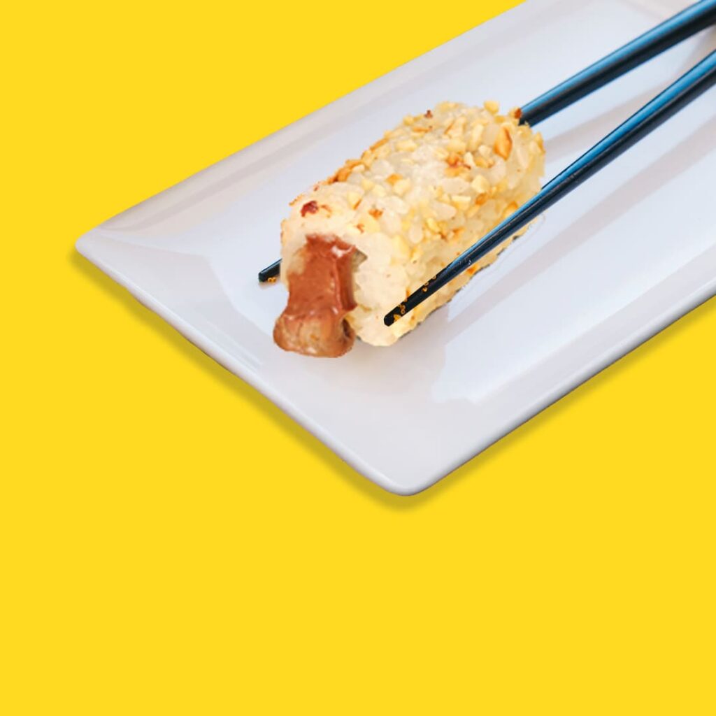 Maki Nutella : un dessert japonais revisité, avec du Nutella enroulé dans du riz sucré - une création gourmande de Tastyrice - desserts