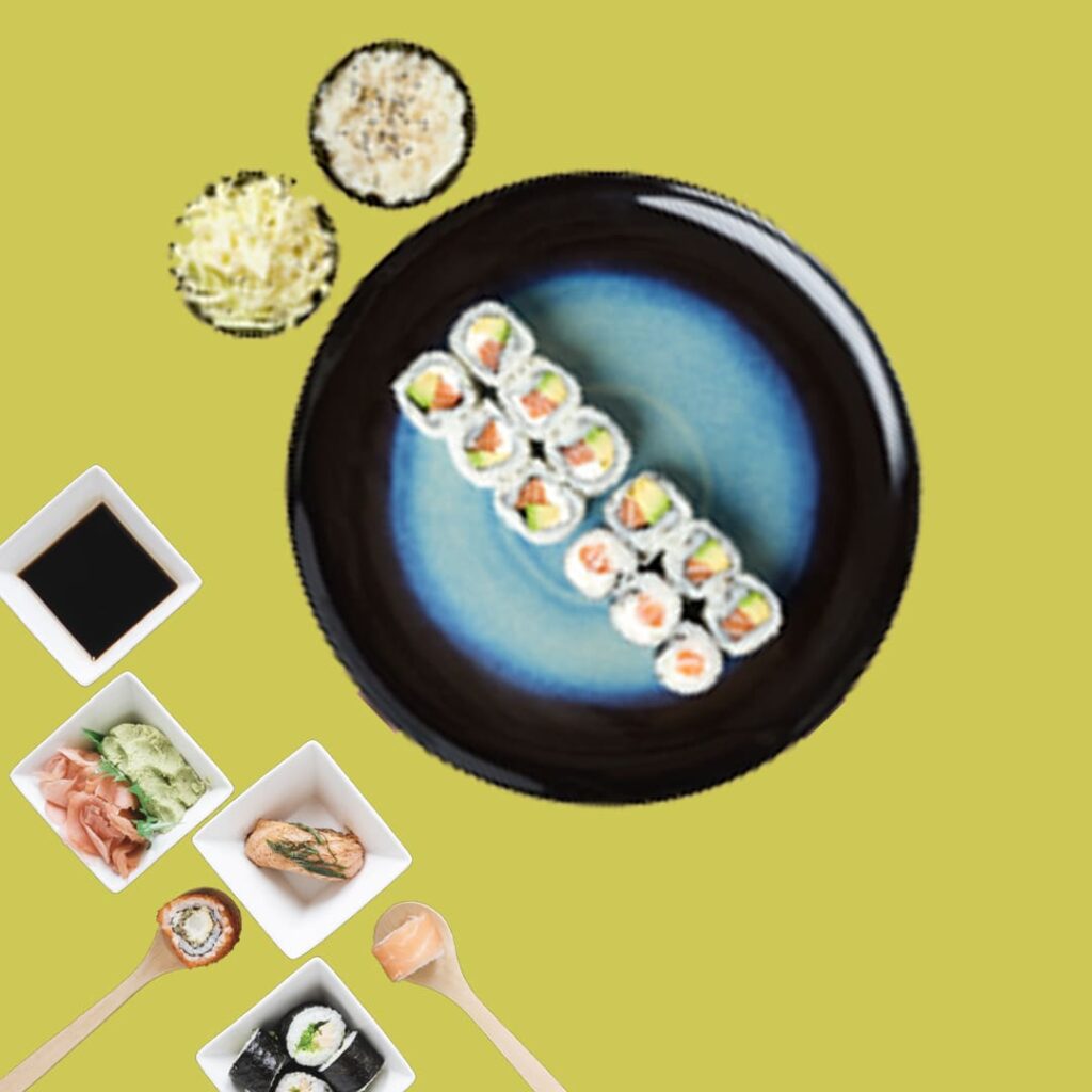 Menu Tasty 1 : une sélection savoureuse comprenant des sushis, makis et accompagnements japonais, idéale pour un repas équilibré - Tastyrice - Menus sushis