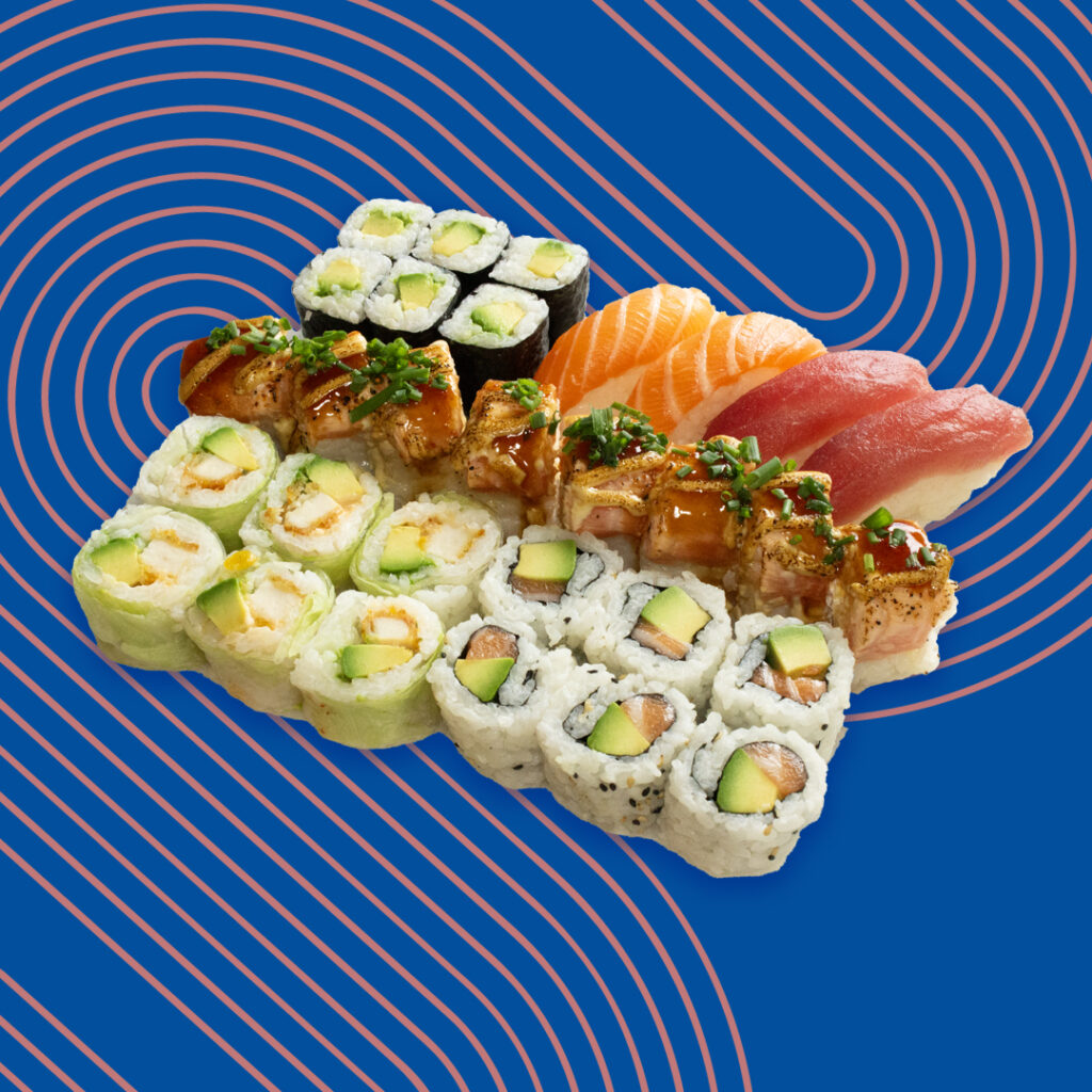 Tasty Boxe Dégustation : un assortiment varié de sushis, makis, et spécialités japonaises, idéal pour explorer les saveurs de Tastyrice - boxes sushis