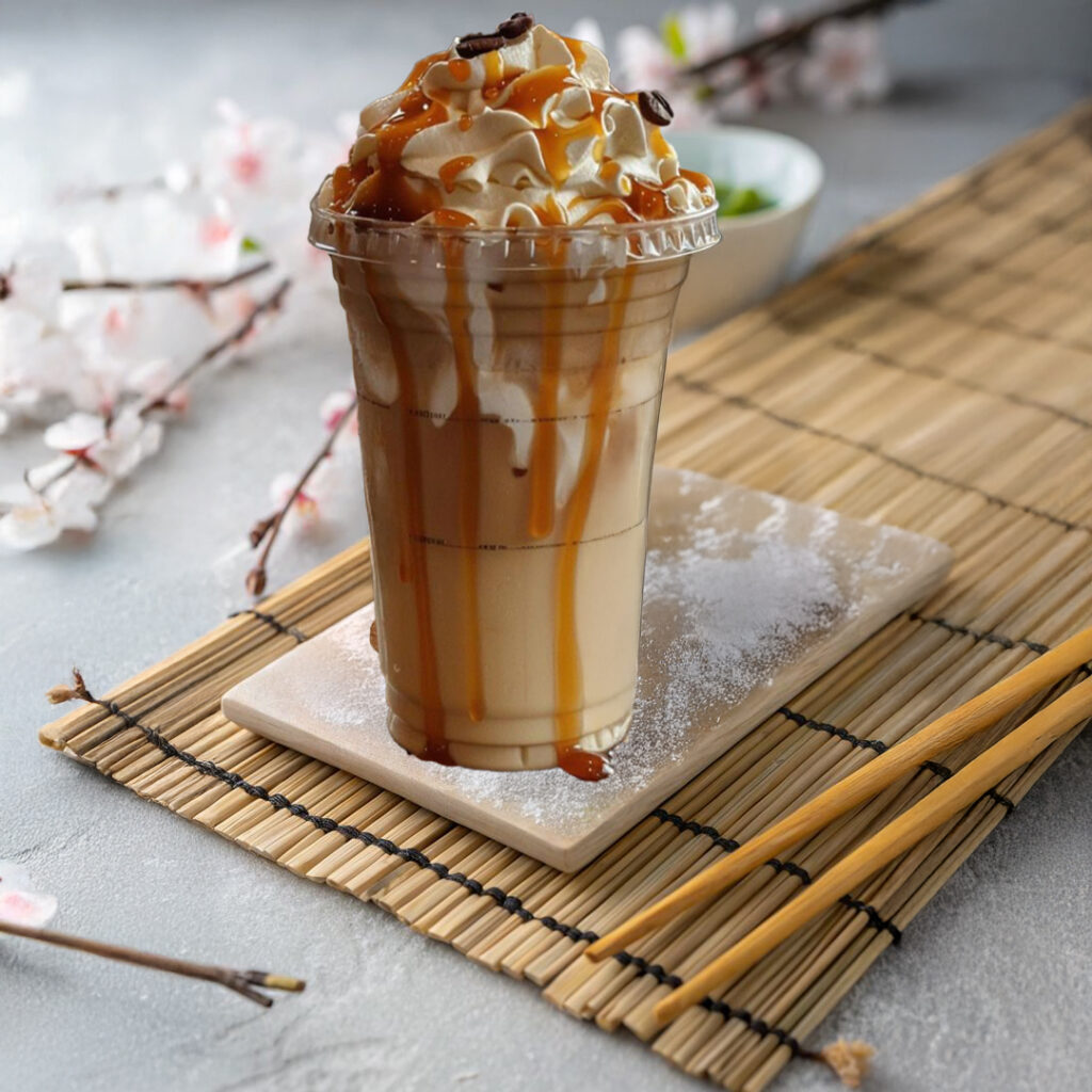 Café glacé caramel avec chantilly, boisson gourmande Tastyrice. - Dessert Paris - Dessert Bordeaux