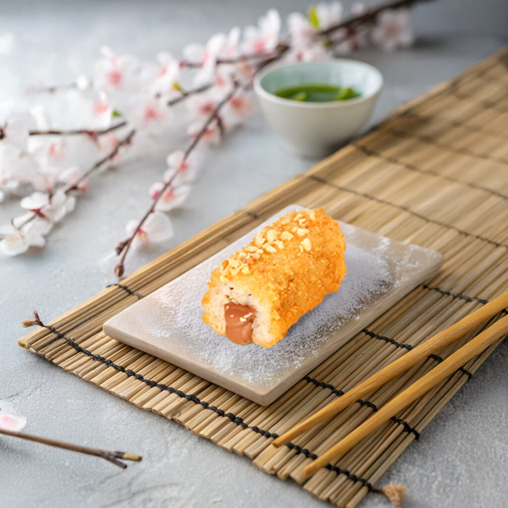 Maki sucré Nutella avec enrobage crispy, dessert original Tastyrice. - Desserts Paris - Desserts Bordeaux