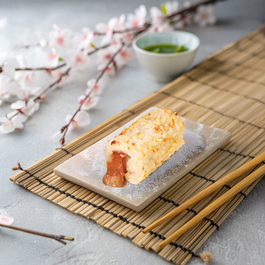 Maki sucré au Nutella signé Tastyrice, roulé façon sushi et présenté sur plateau. - Desserts Paris - Desserts Bordeaux