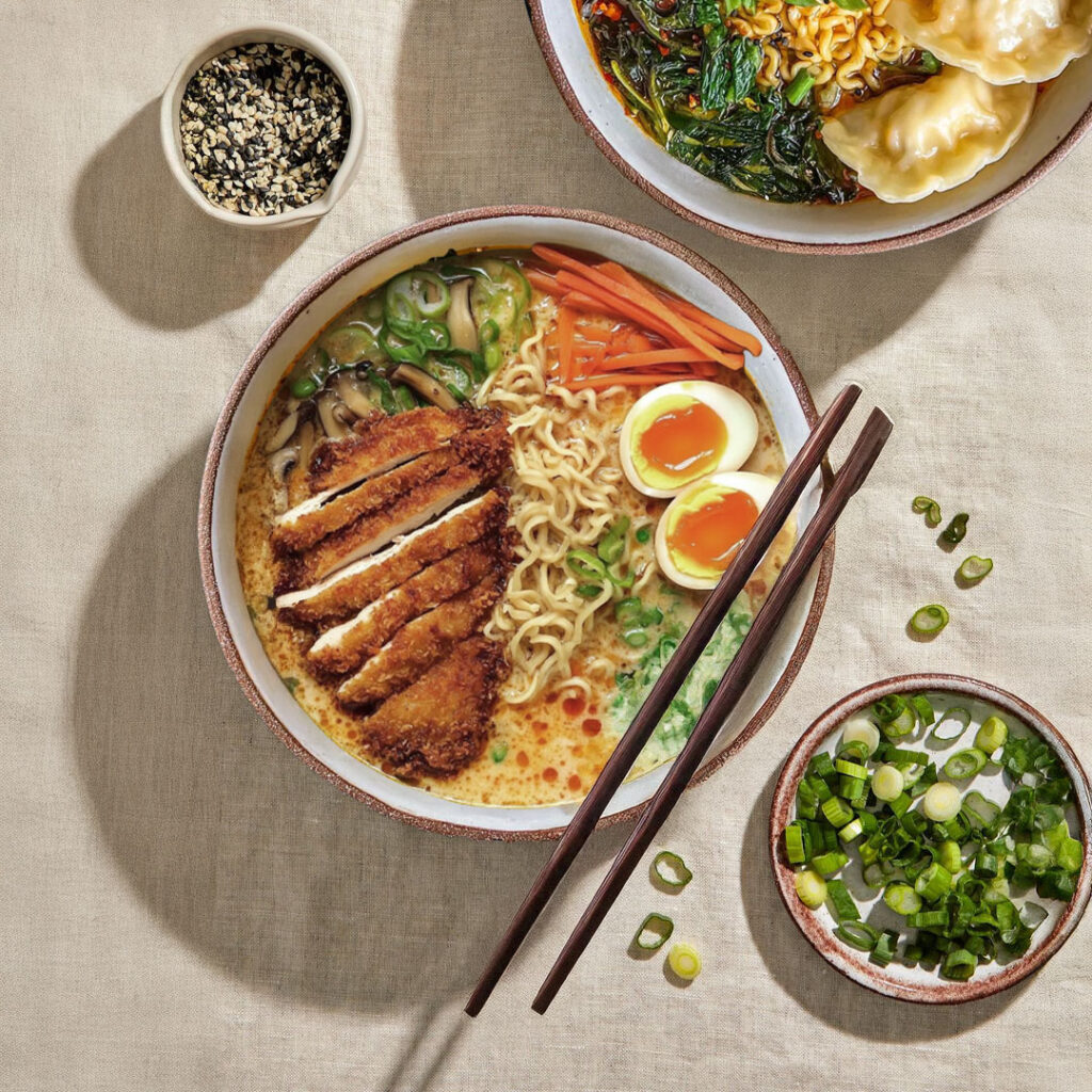 Ramens : bol de nouilles Tastyrice au poulet épicé, œuf, légumes frais et bouillon parfumé. - Ramen Paris - Ramen Bordeaux