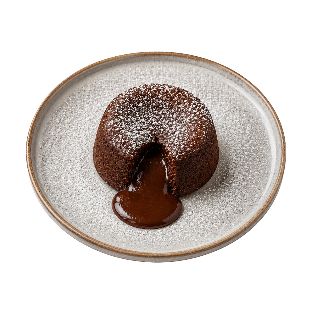 Desserts fondant au chocolat au cœur coulant, servi avec une fine touche de sucre glace. Une pause gourmande et intense pour terminer votre repas chez Tastyrice Lormont