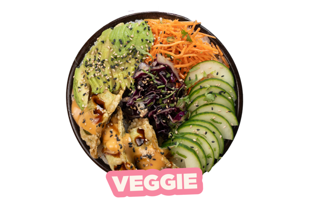 Meilleur poké bordeaux - meilleur poké paris - Poké bowl végétarien Tastyrice avec légumes frais, avocat et sauce maison japonaise - Tastyrice Lormont - Tastyrice Clichy