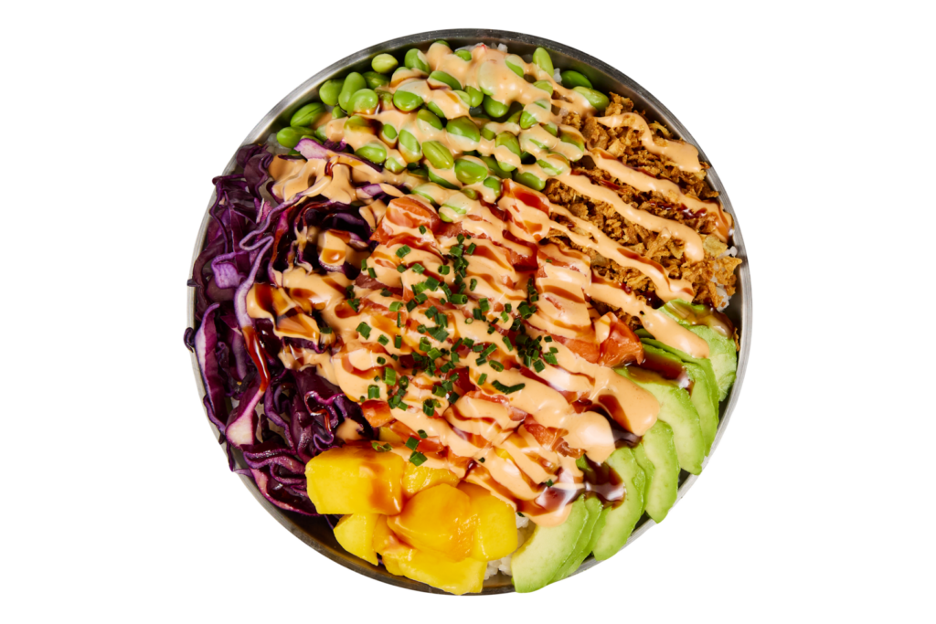 Meilleur poké bordeaux - meilleur poké paris - poké saumon mangue au saumon frais, avocat et edamame - Tastyrice Lormont - Tastyrice Clichy