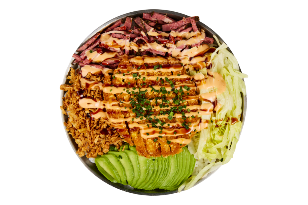 Meilleur poké bordeaux - meilleur poké paris - poké bowl bœuf flambé et poulet croustillant Tastyrice, spécialité japonaise fusion - Tastyrice Lormont - Tastyrice Clichy