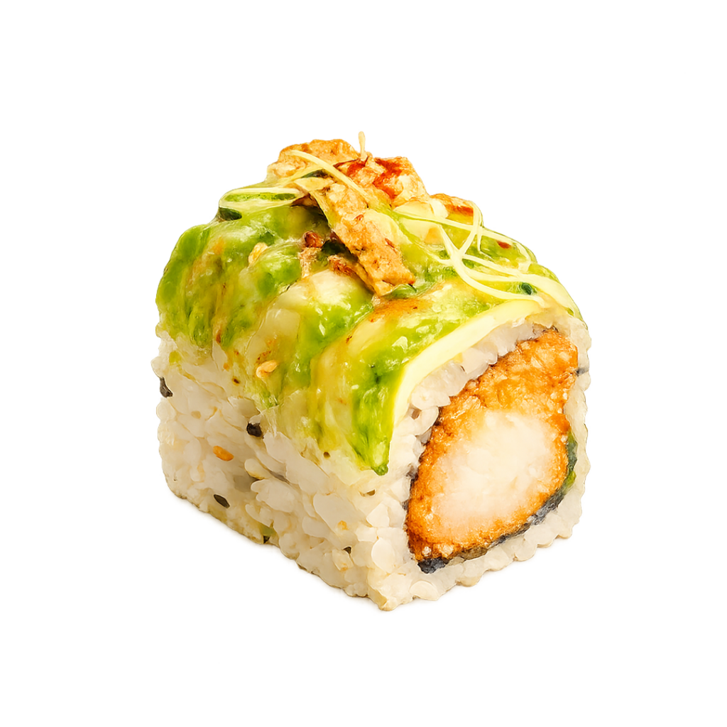Meilleur sushi bordeaux - meilleur sushi paris - Cobra roll à la crevette tempura et oignons frits croustillants - Tastyrice Lormont - Tastyrice Clichy