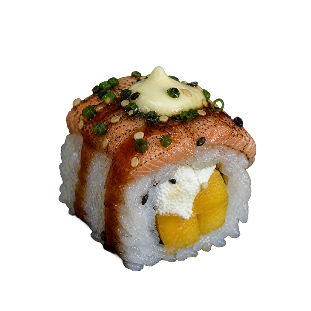 Meilleur sushi bordeaux - meilleur sushi paris - Tasty mango roll au saumon flambé et mangue fraîche - Tastyrice Lormont - Tastyrice Clichy